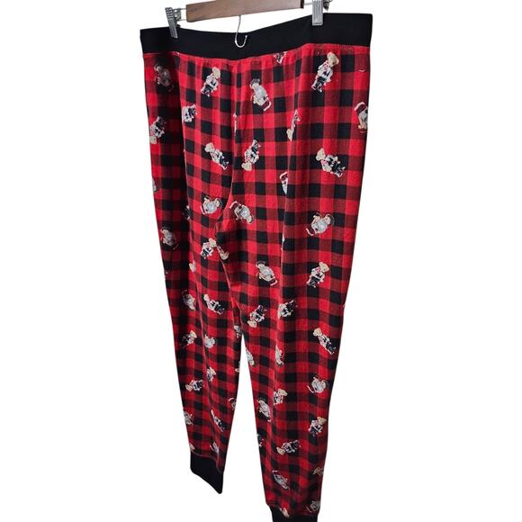 Classic Polo Ralph Lauren Polo Bear Red All Over Pajama Night Sleep Pants XL - Picture 6 of 8